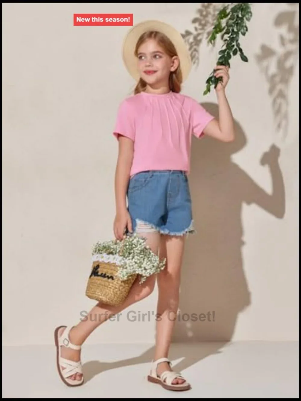 Girls Pleated T Shirt Summer Short Sleeve Tee Casual Top